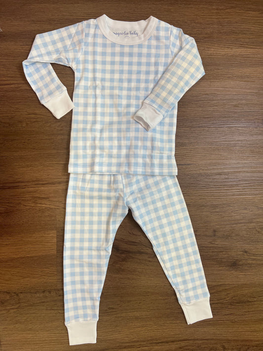 Blue Baby Checks 2 Piece Pajama Set