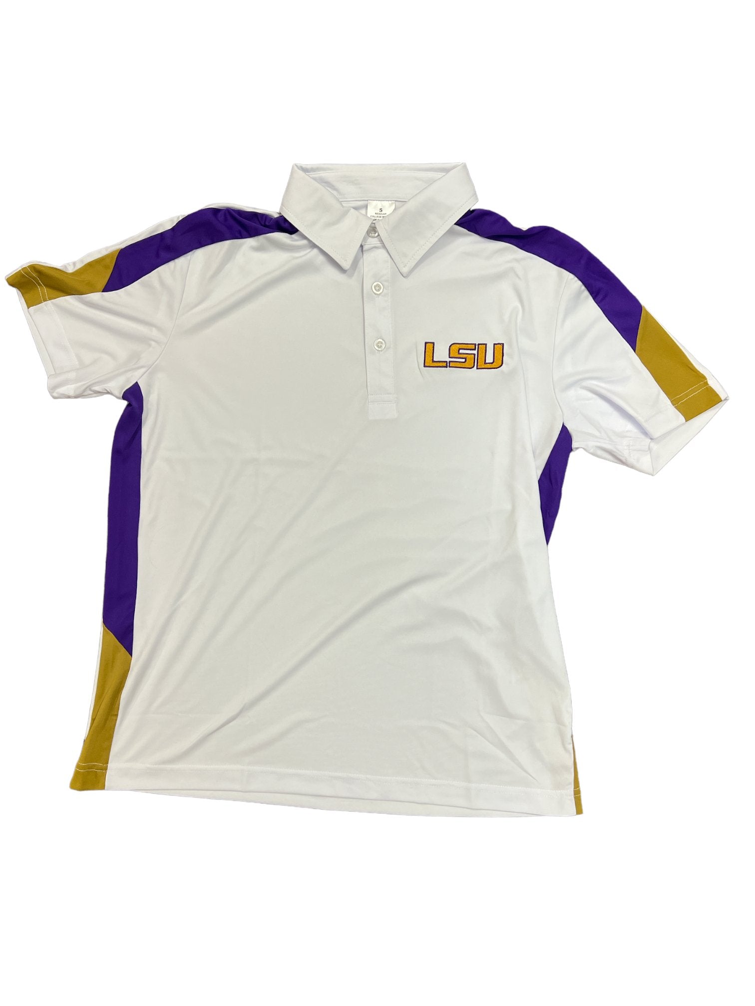 Mens White LSU Polo The Bump Company LLC