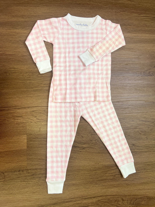 Pink Baby Checks 2 Piece Pajama Set
