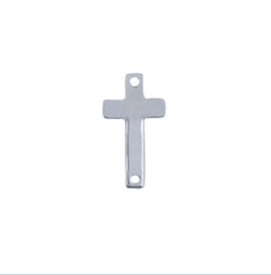 Flat Sterling Silver Cross Link Component - The Bump & Company LLC