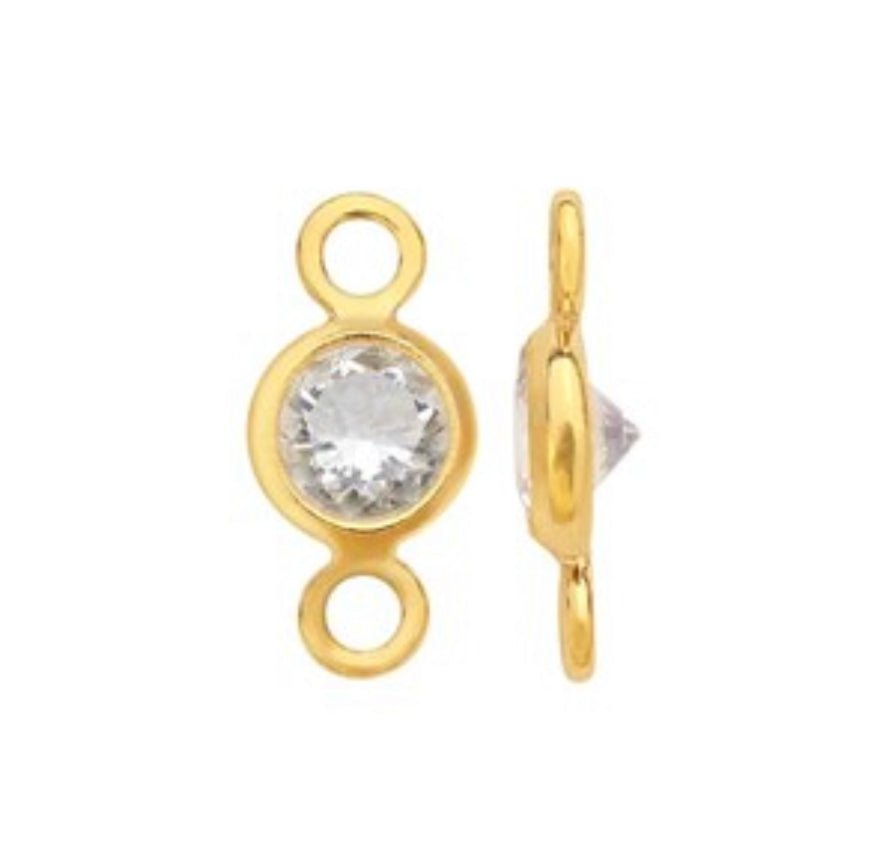 Gold Filled White CZ Link Component - The Bump & Company LLC