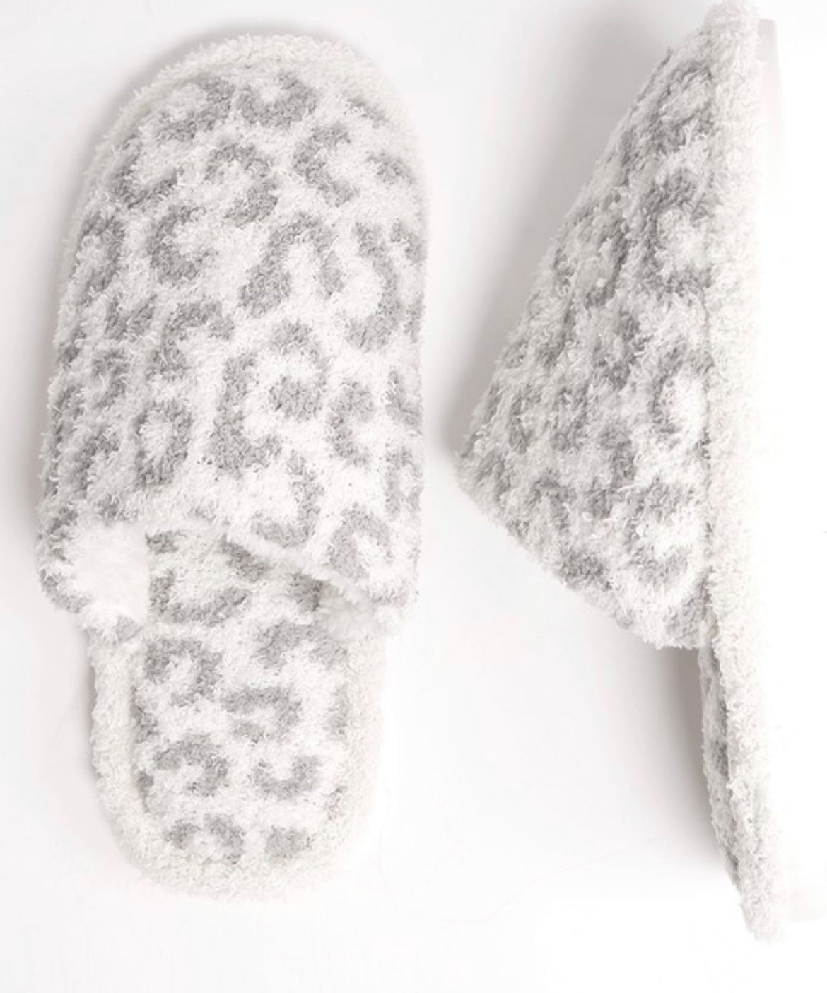 Grey & White Leopard Slippers - The Bump & Company LLC