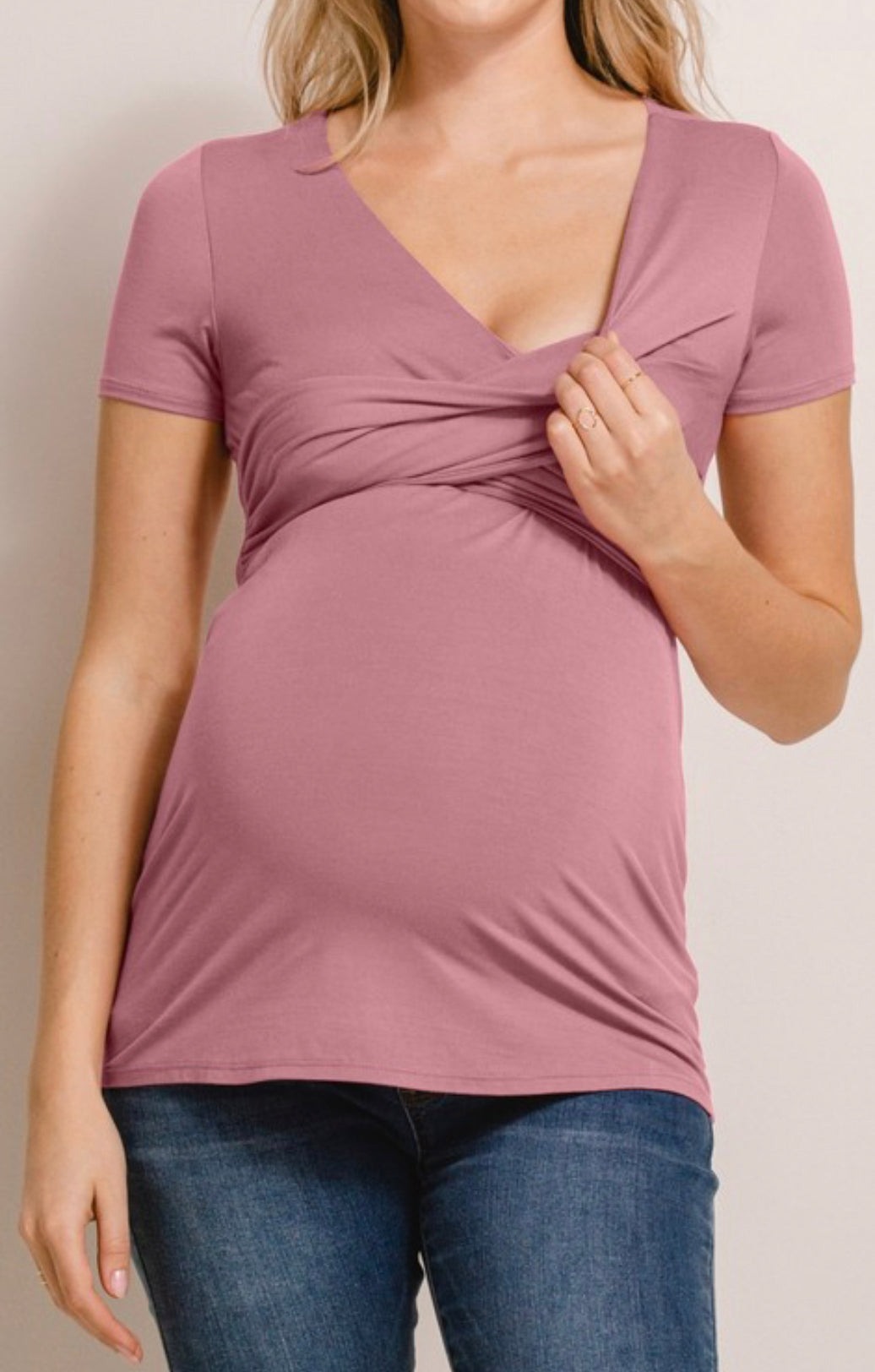 Breast Feeding Maternity Top in Mauve