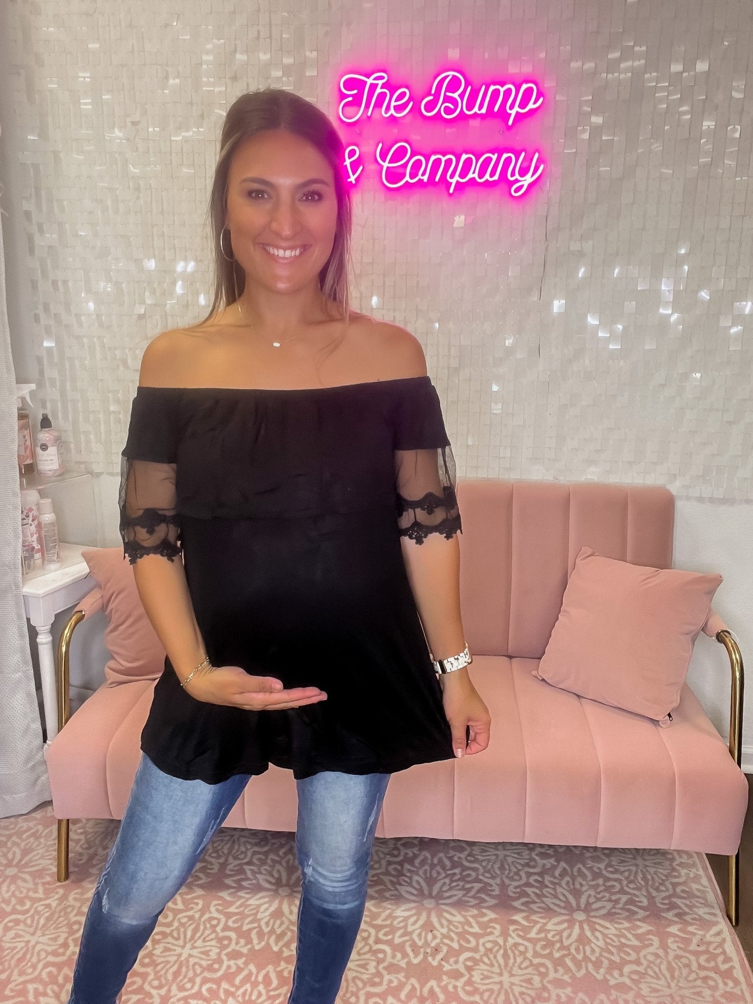 Laced Off The Shoulder Top - The Bump & Company LLC