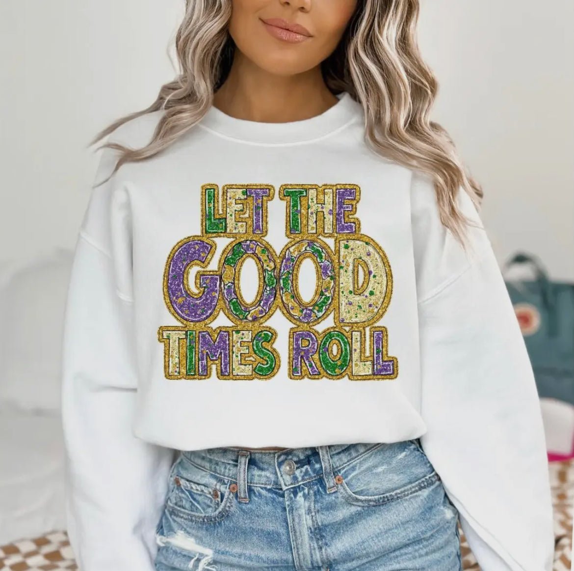 Let The Good Times Roll Mardi Gras Sweater - The Bump & Company LLC