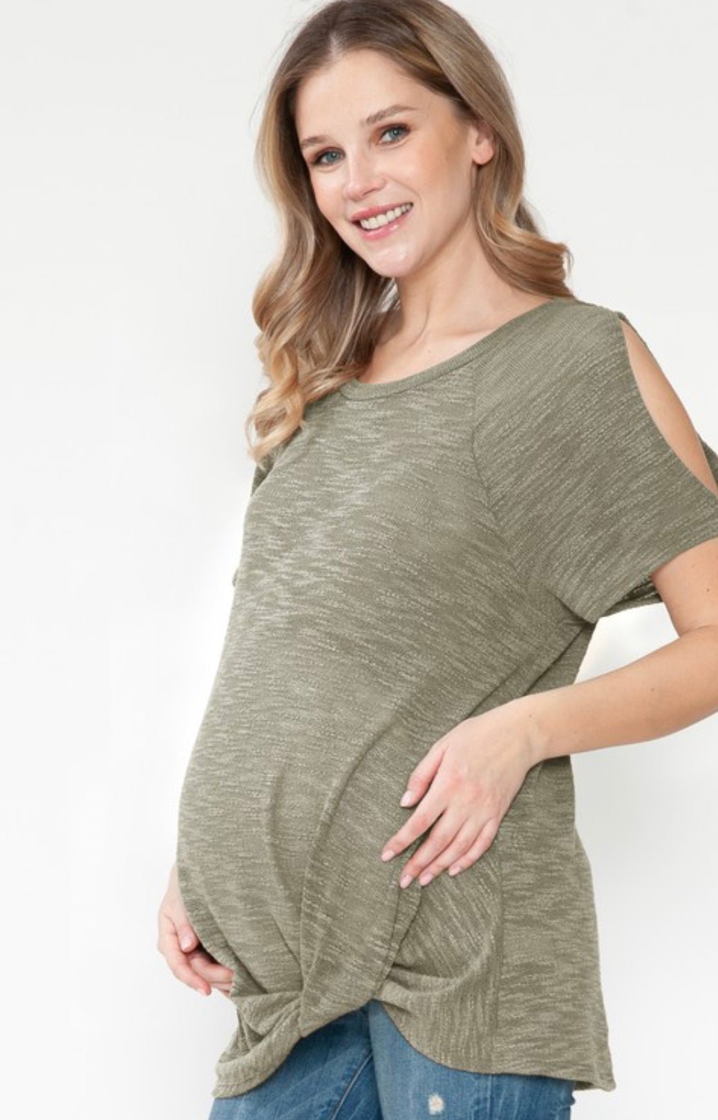 Low Knot Top in Olive - The Bump & Company LLC