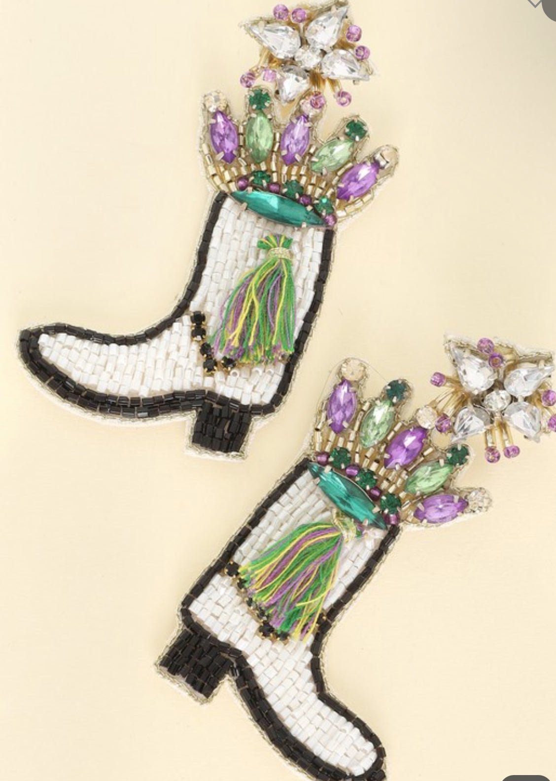 Mardi Gras Boot Earrings - The Bump & Company LLC