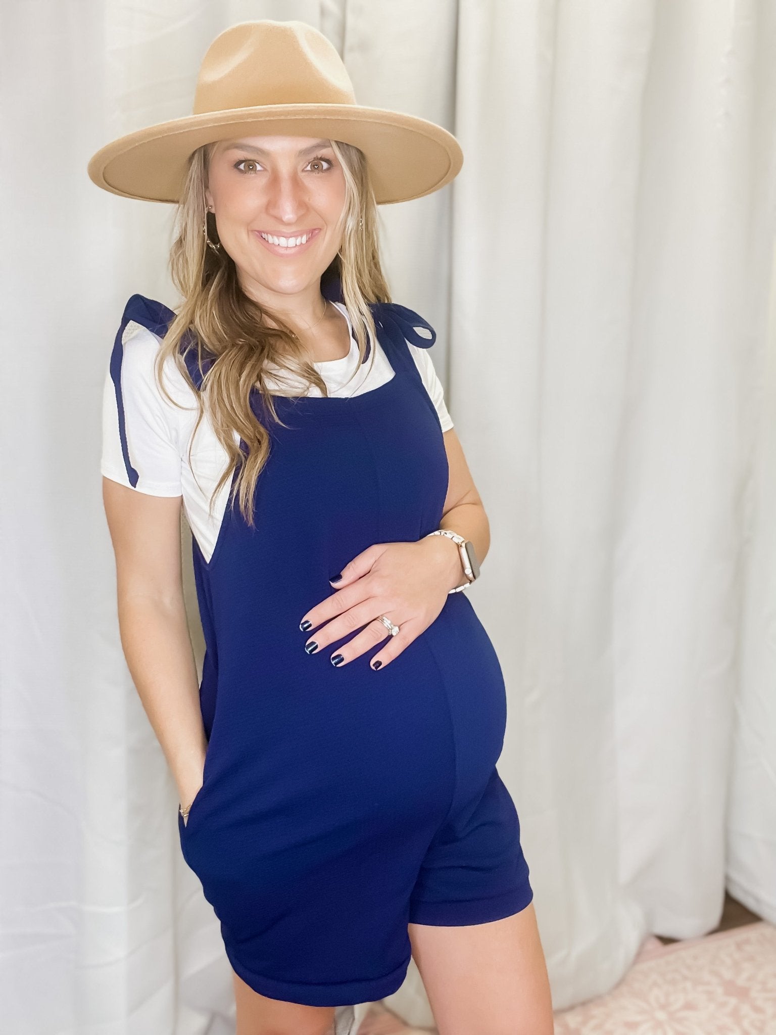 Maternity Overalls Navy - The Bump & Company LLC