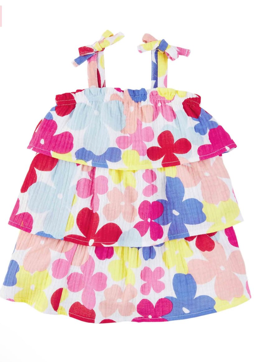 Multi Floral Toddler Tiered Dress - The Bump & Company LLC