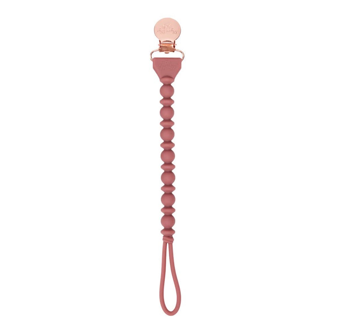 Rosewood Beaded Sweetie Strap Silicone One Piece Pacifier Clip - The Bump & Company LLC
